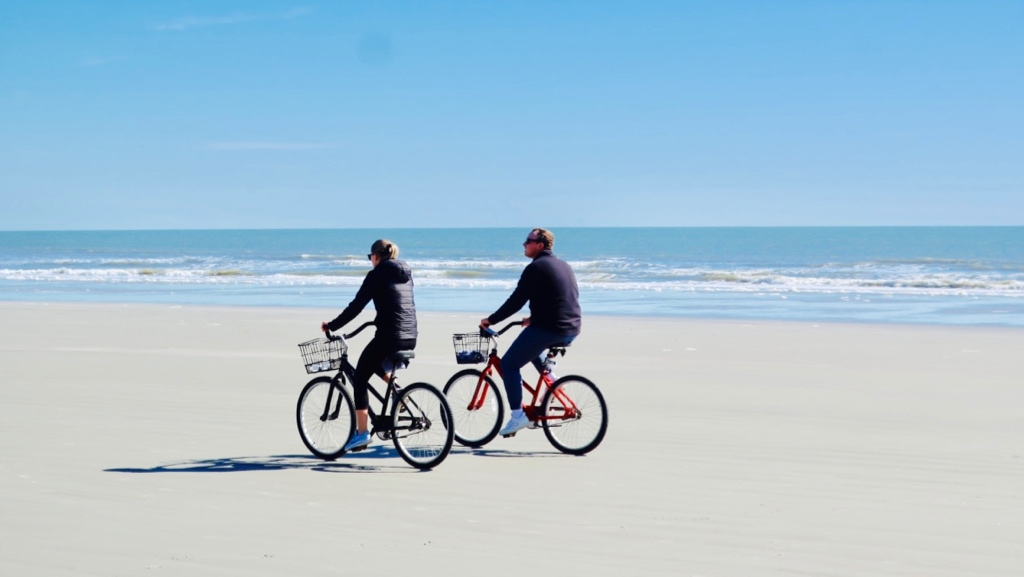 Biking on Kiawah Island Beach