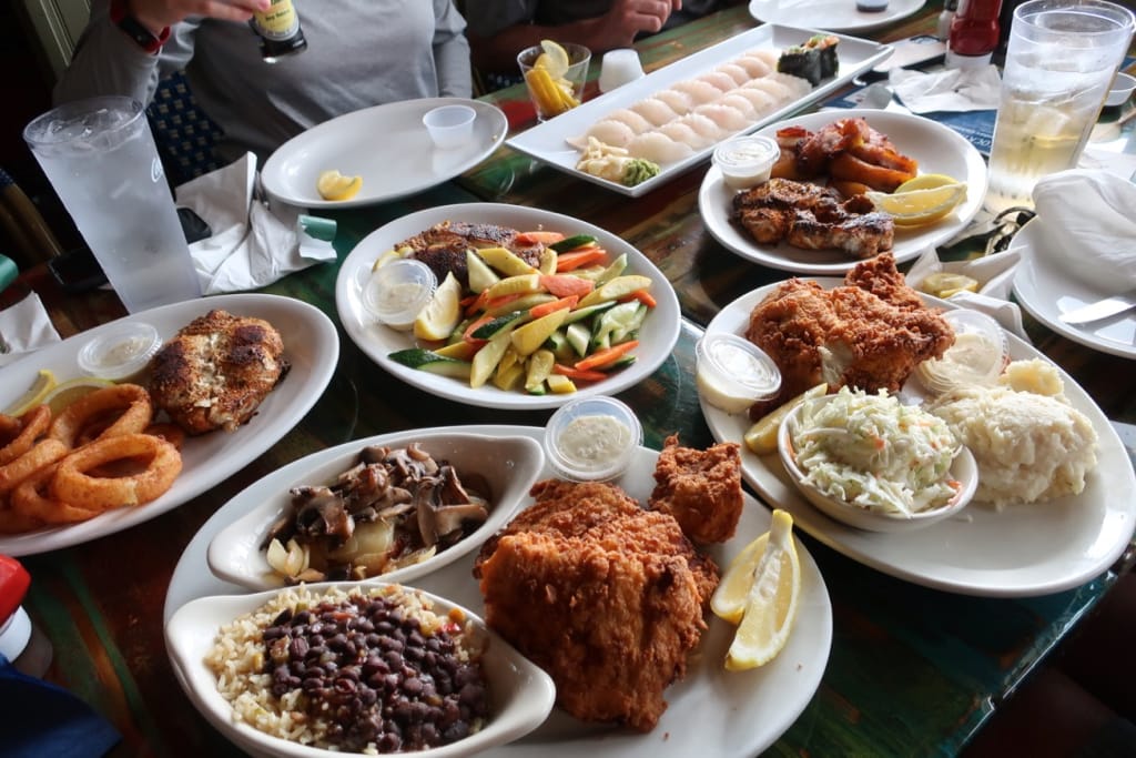 Fresh caught fish cooked at Johnny Longboats Singer Island FL