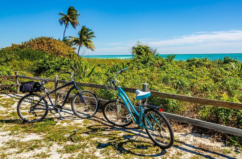 Bikes on a beach in Key West