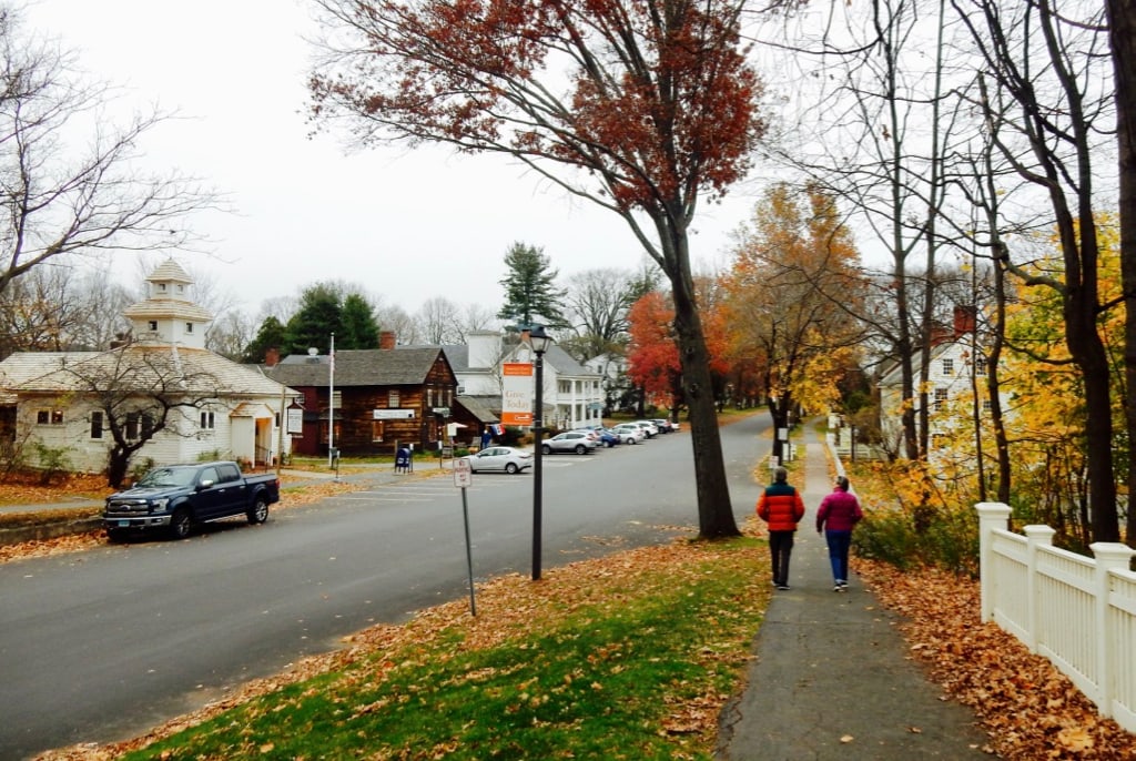 Historic Deerfield MA Main Street with Fall Foliage