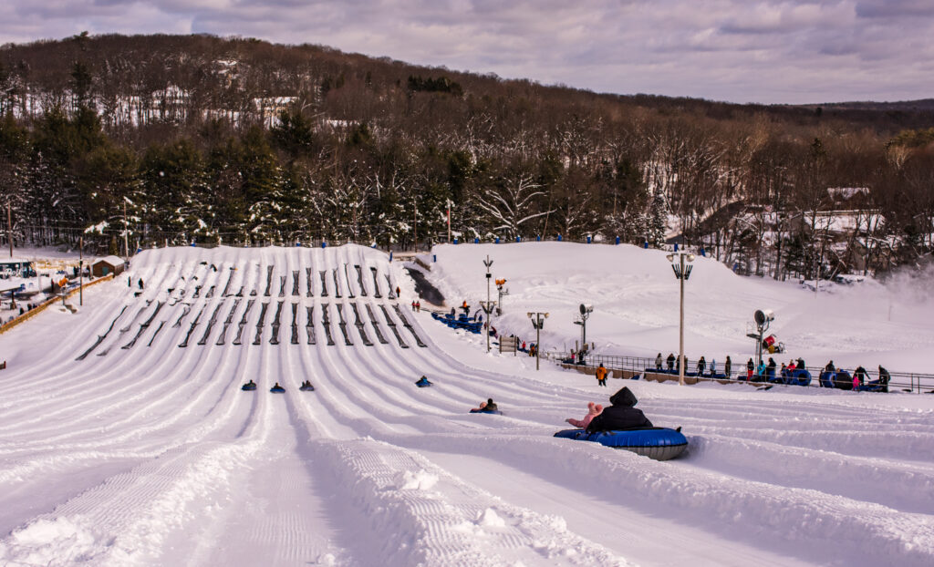 Snow tubing lanes at Camelback Resort