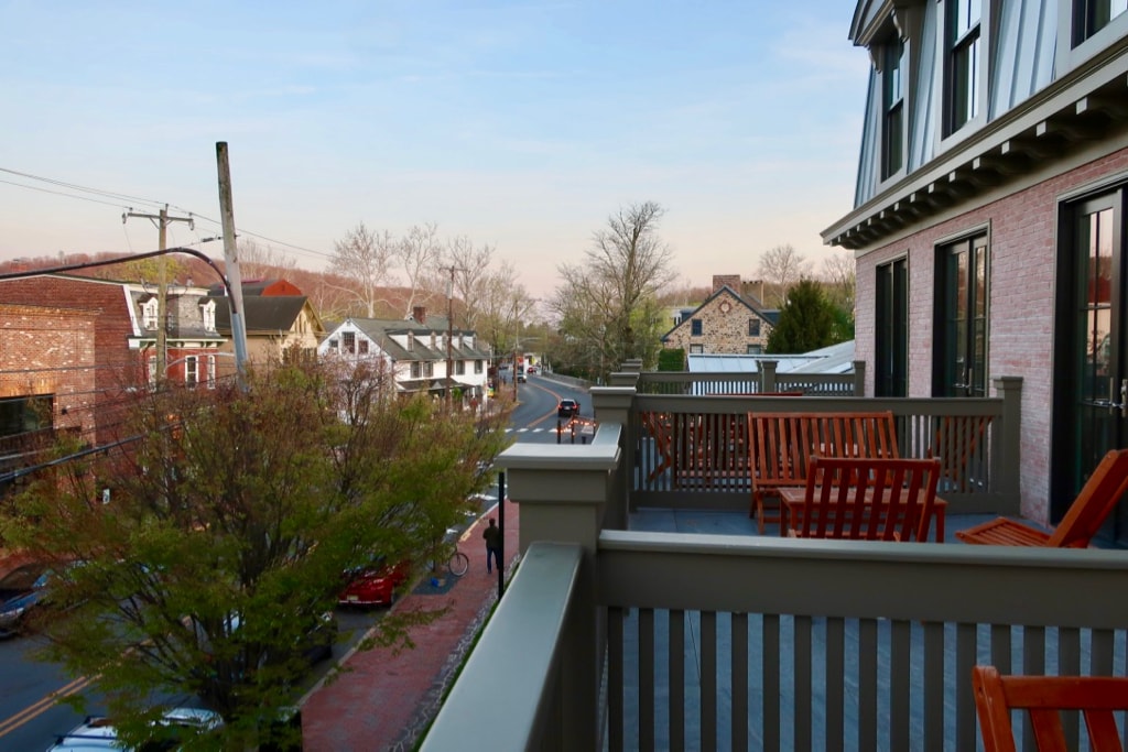 New Hope PA view from Logan Inn balcony