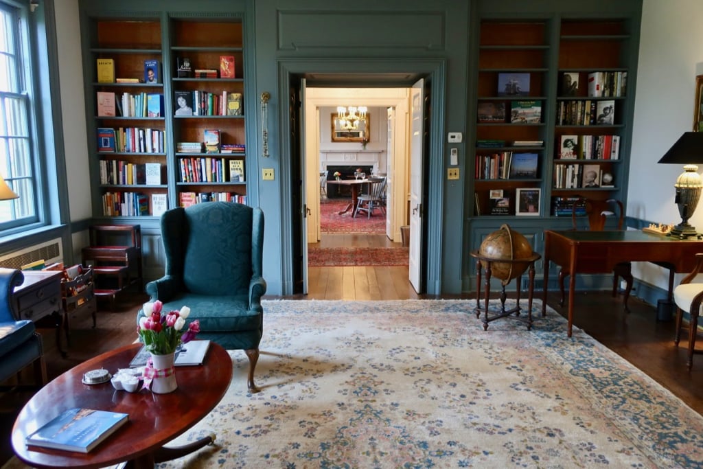 view from library to dining-breakfast room Great Oak Manor MD