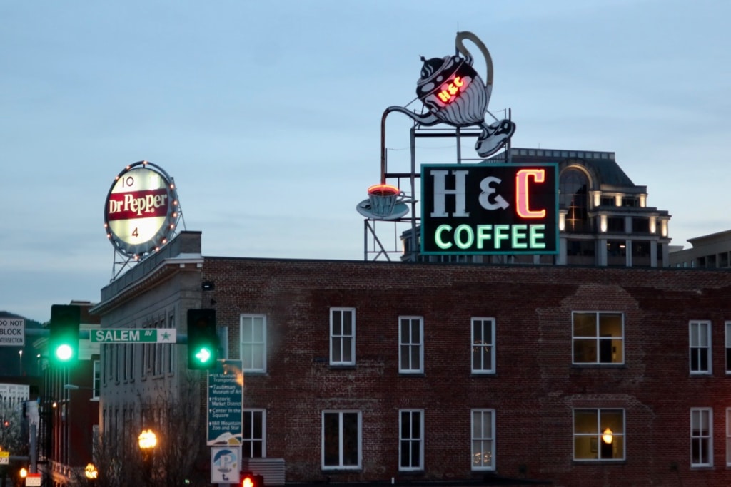 H and C Coffee Neon Sign Roanoke VA