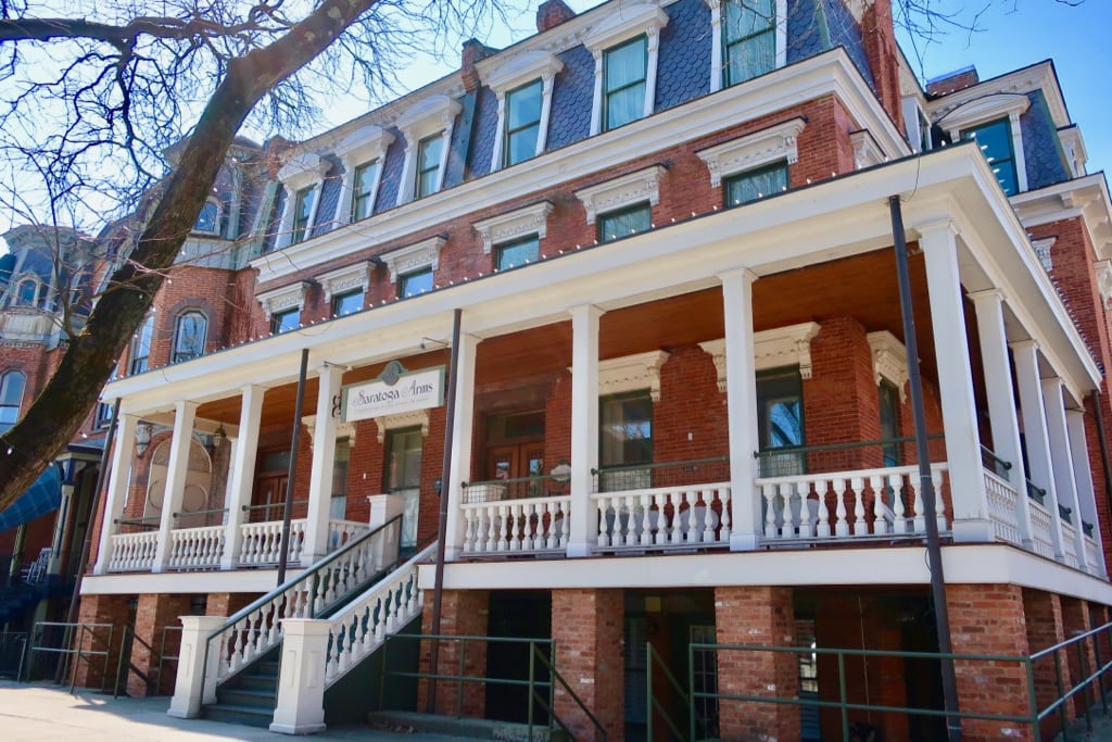 Saratoga Arms Hotel with Wraparound porch NY