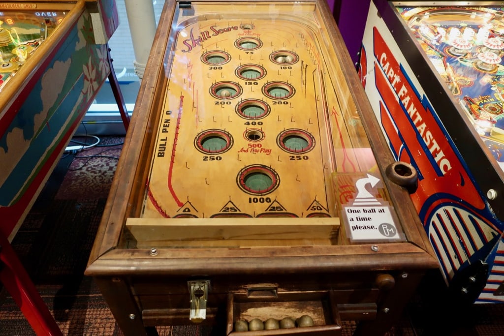 Oldest pinball machine 1932 at Pinball Museum Center in the Square Roanoke VA