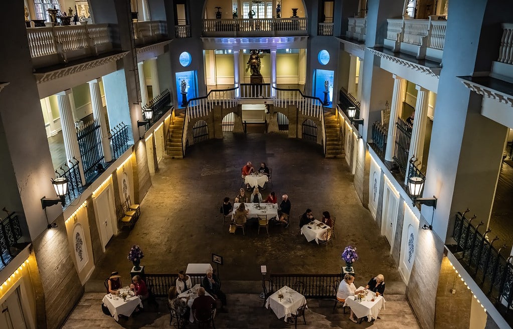 Former pool turned dining room at the Lightner Museum.