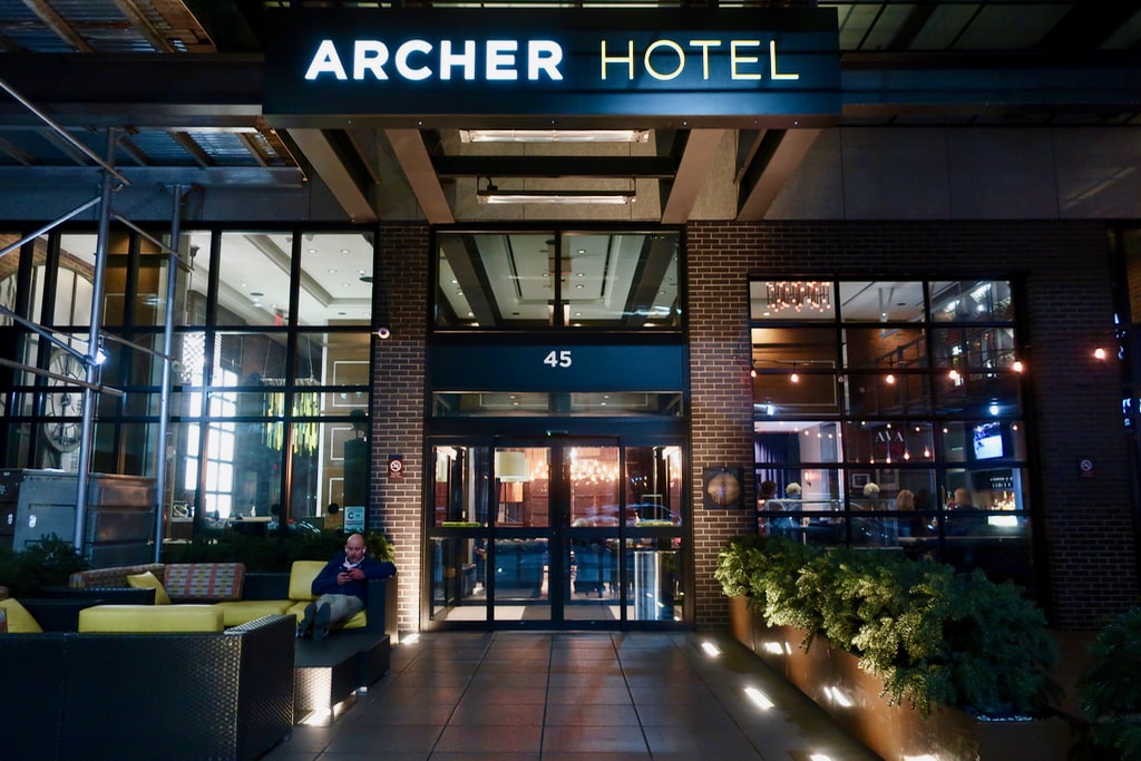 Archer Hotel NYC from the sidewalk