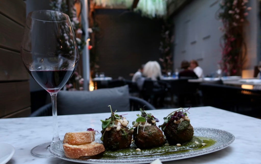 Meatball plate Bonsai restaurant Concorde Hotel NY