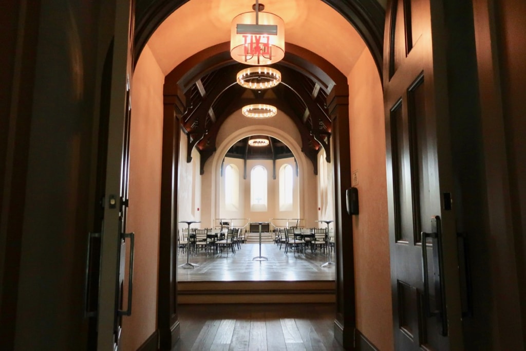 Ballroom in former chapel Abbey Inn and Spa Peekskill NY