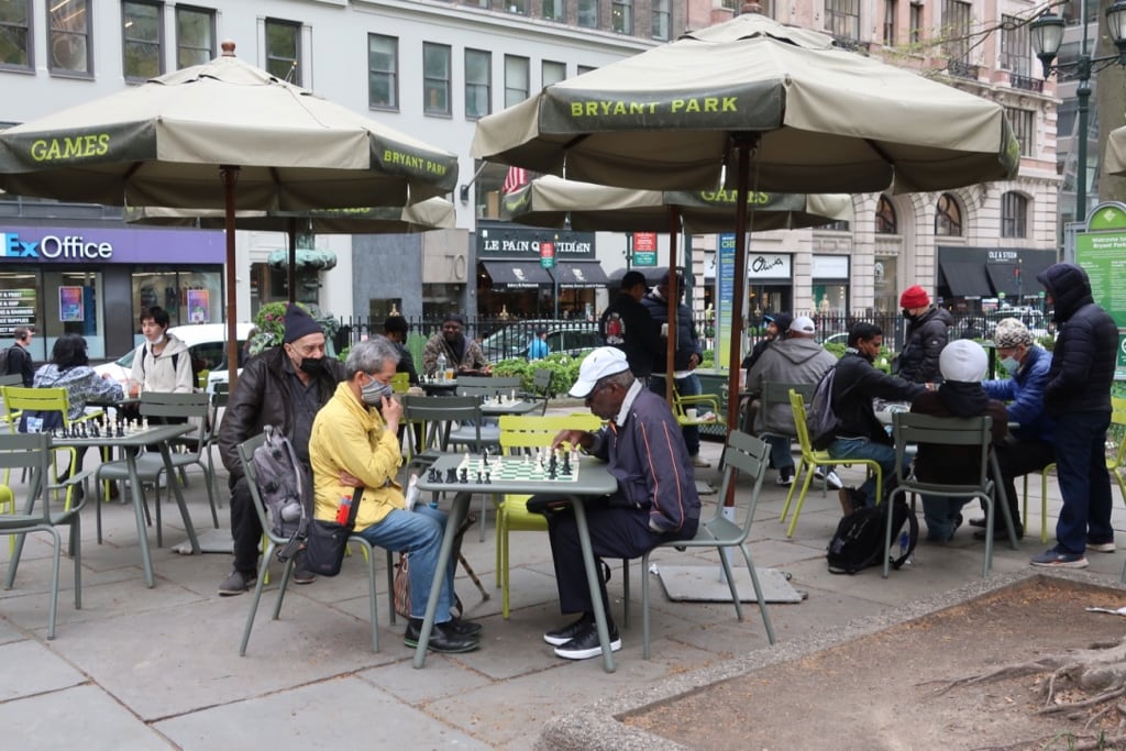 Chess regulars at Bryant Park NYC