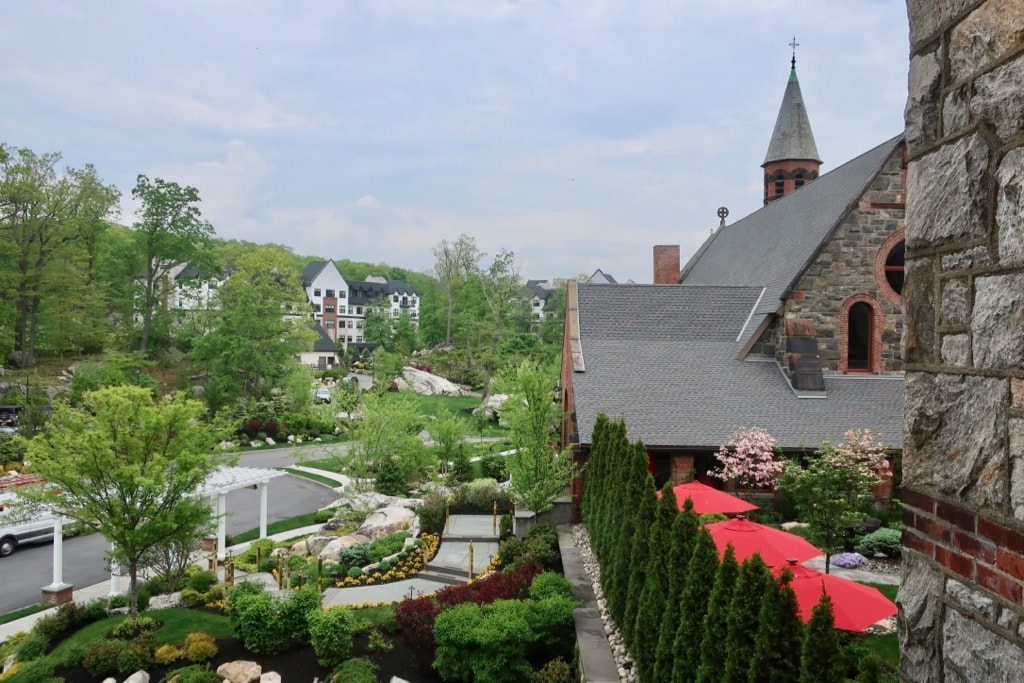 Abbey Inn and Spa gardens from above