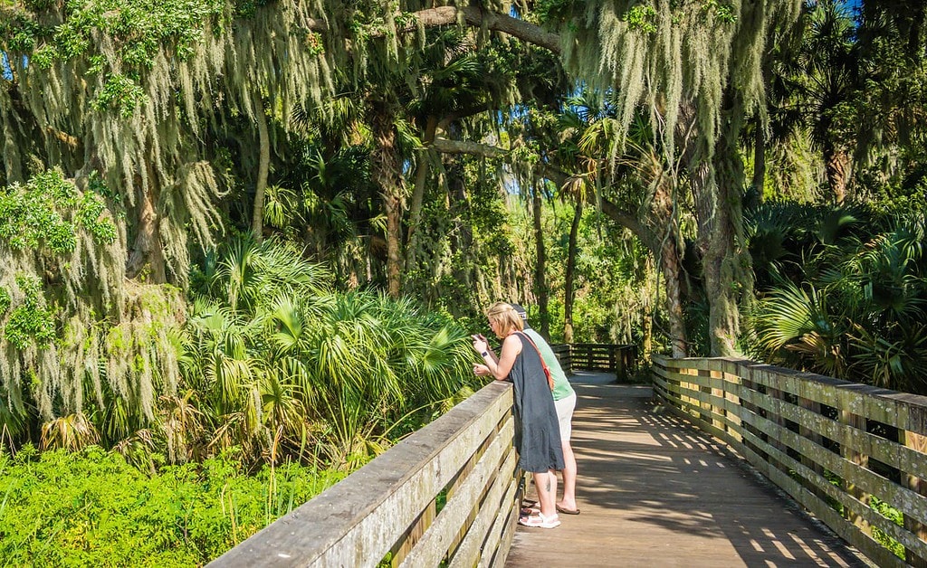 Couple on Palm Island Park Boardwalk