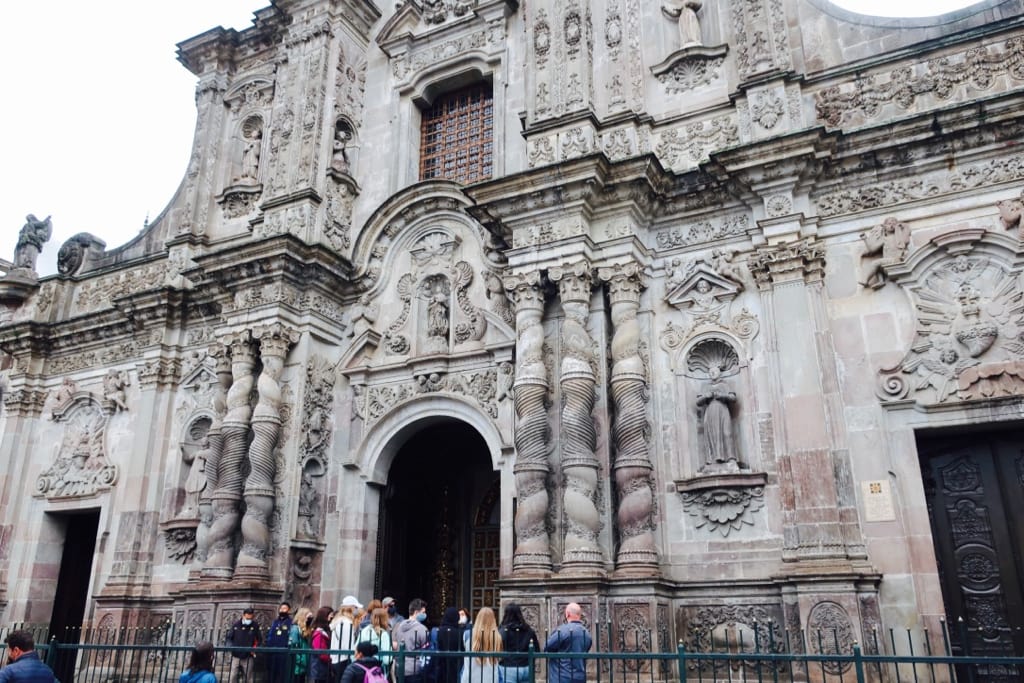 Gold Church in Old Town Quito exterior