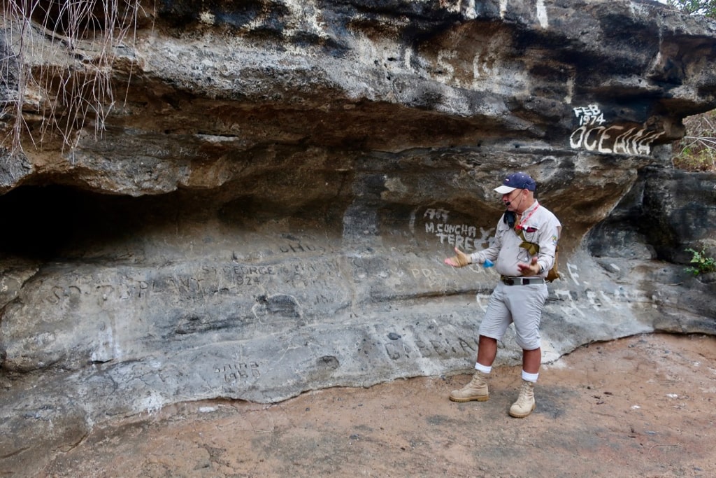 Graffiti from 1836 to present on Isabela Island Galapagos