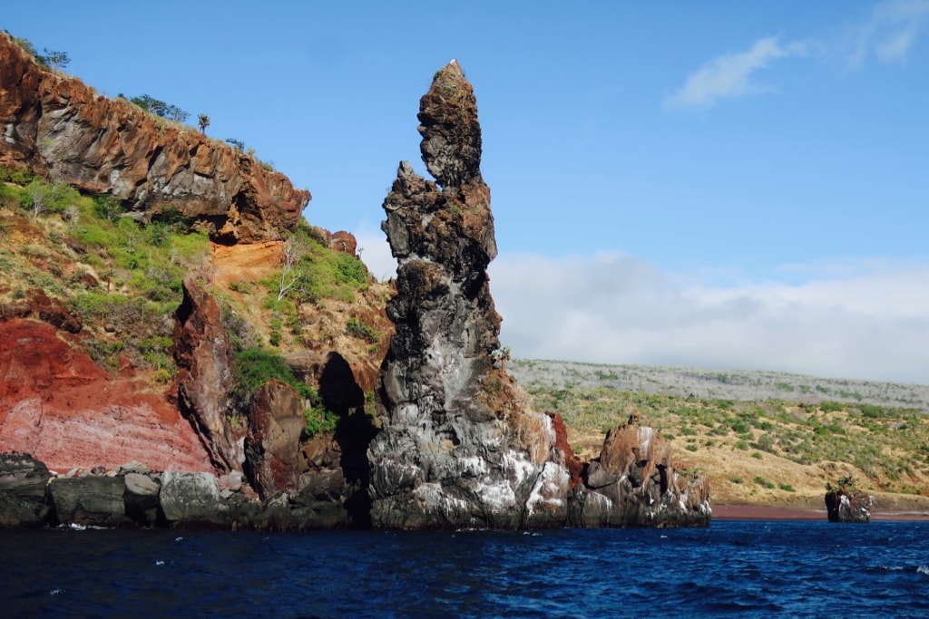 Praying Monk rock formation is just one in the Galapagos that whaling ships navigated by