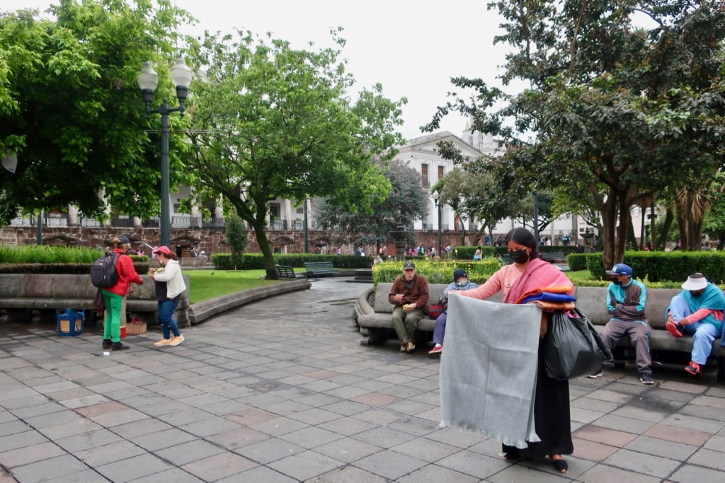 Scarves sellers in Old Town Quito
