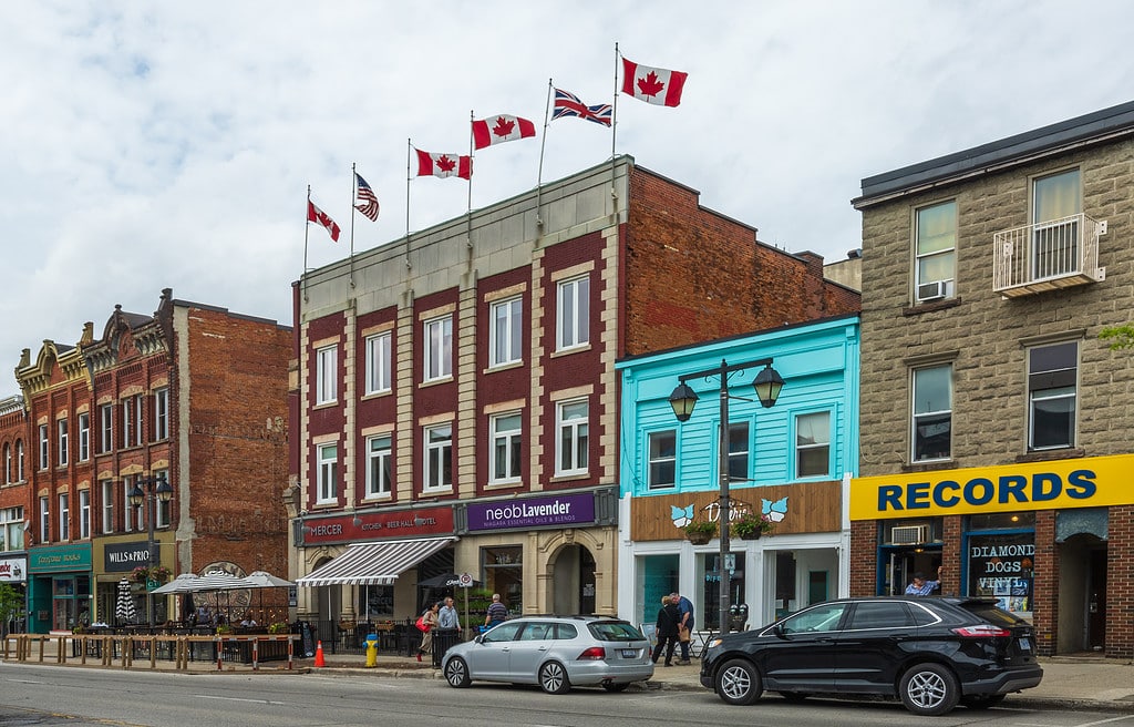 Mercer Hotel Downtown exterior on Ontario Street in Stratford ON