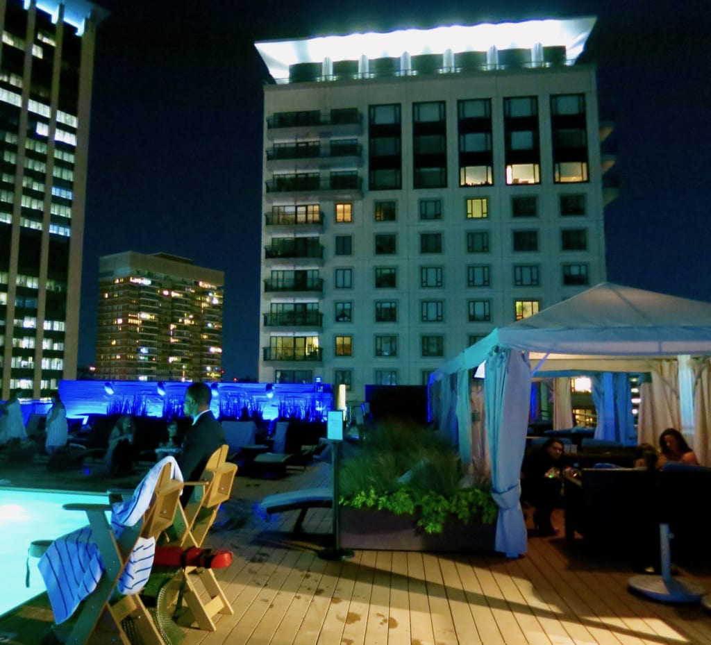 Colonnade Hotel Rooftop Pool at night - Boston 