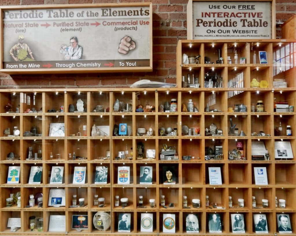 Periodic Table at Sterling HIll Mining Museum