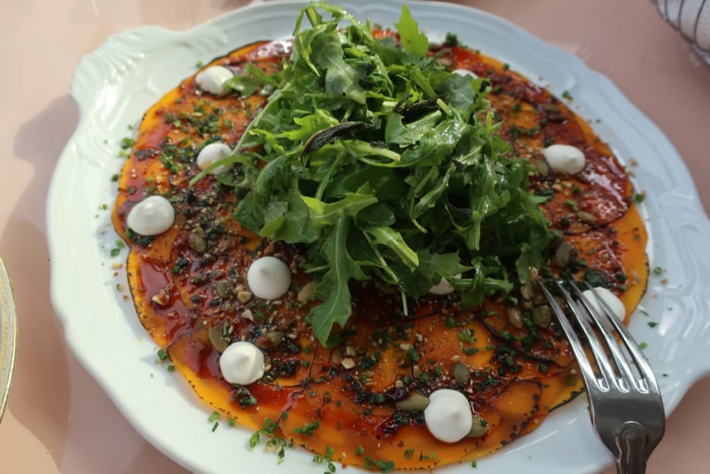 Signature Squash Carpaccio at Contessa Boston