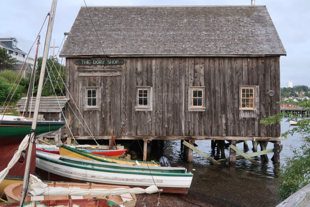 Dory Shop on stilts in Lunenburg NS