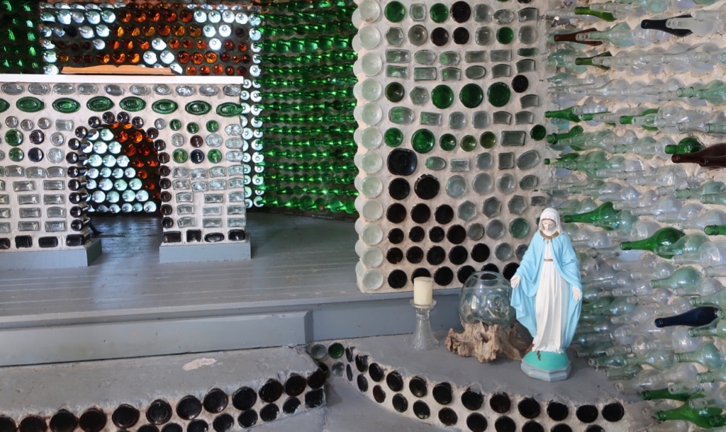 Bottle house Chapel made of whiskey bottles PEI