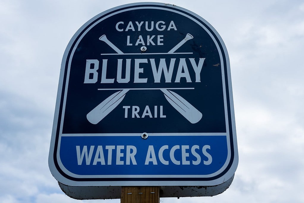 Cayuga Lake Blueway Trail sign