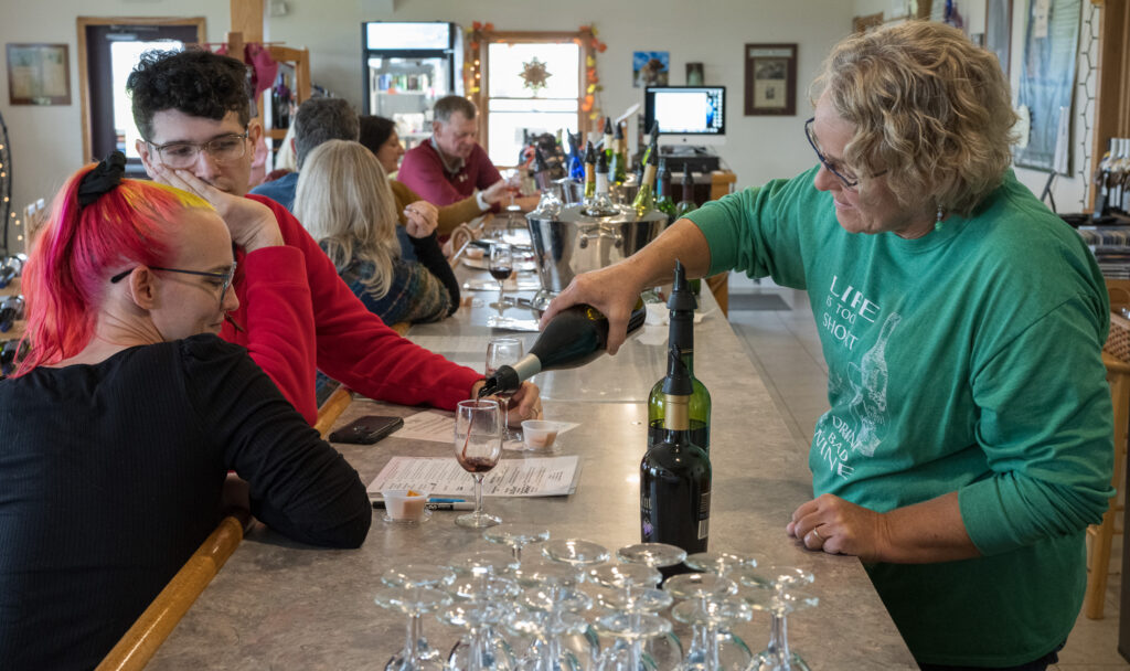 Wine tasting at Long Point Winery