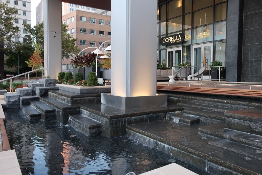 Corella Restaurant outdoor water features Bethesda MD