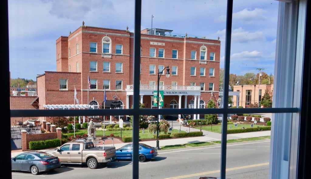 View of Wilson Bolling Hotel from Edith Bolling Wilson's Childhood home across the street in Wytheville VA