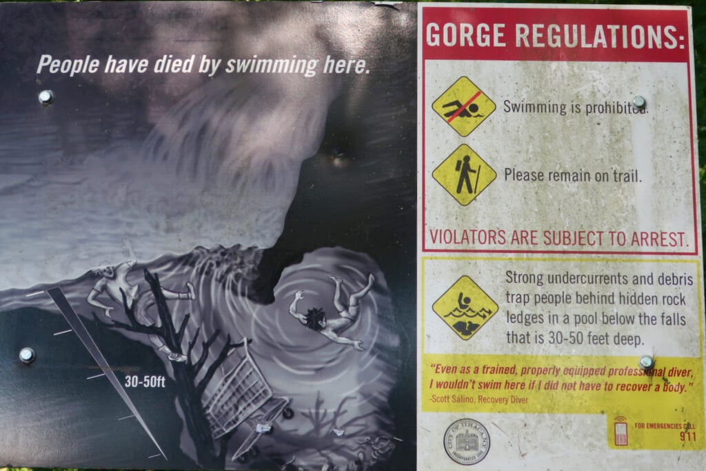 Beware the waterfalls in Ithaca NY