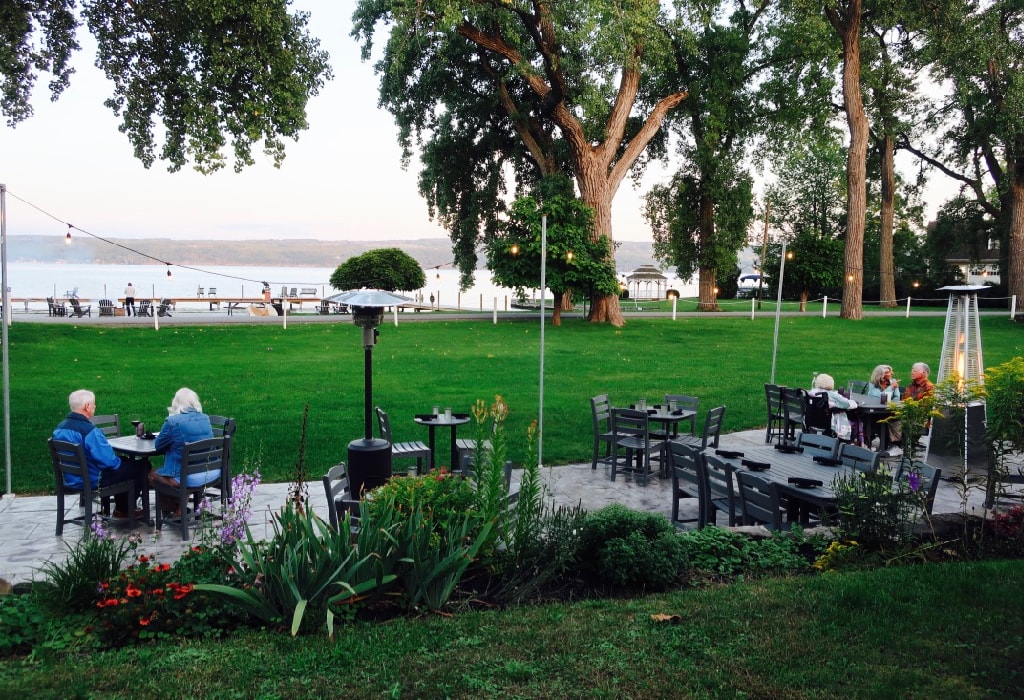 Early fall Seneca Lake view from Plum Point Lodge and Sapalta Restaurant