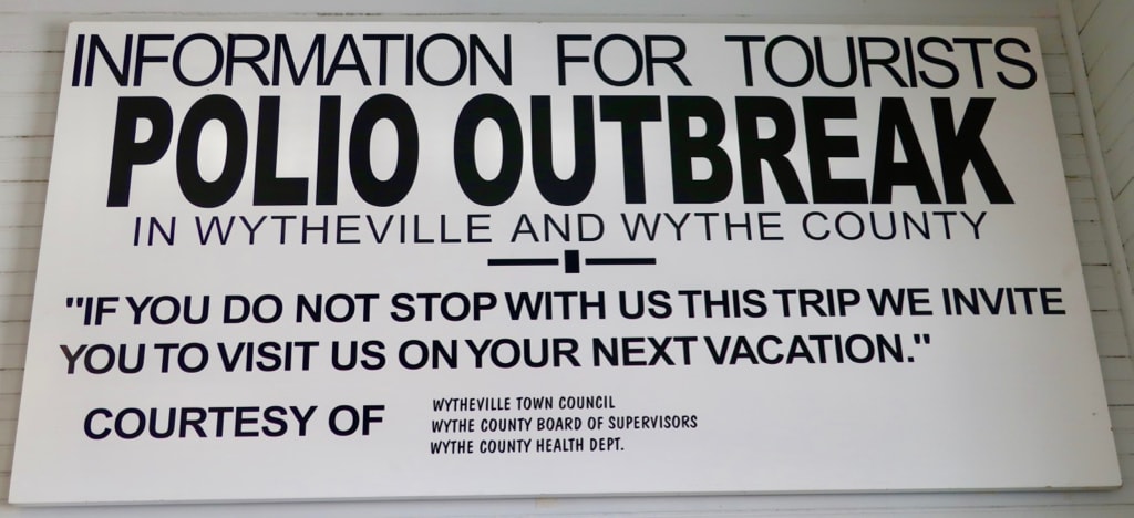 Polio warning about vacationing in Wytheville VA in 1950