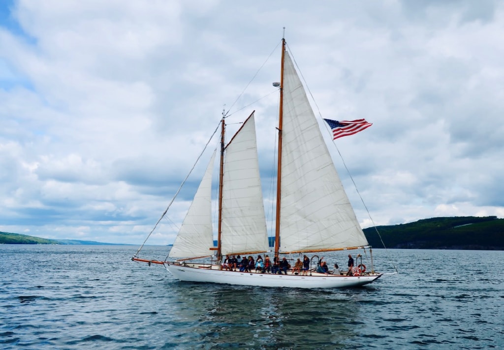 Schooner True Love under sail on Seneca Lake Watkins Glen
