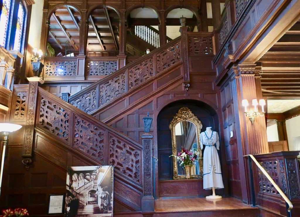 Ventfort Hall carved staircase Lenox MA