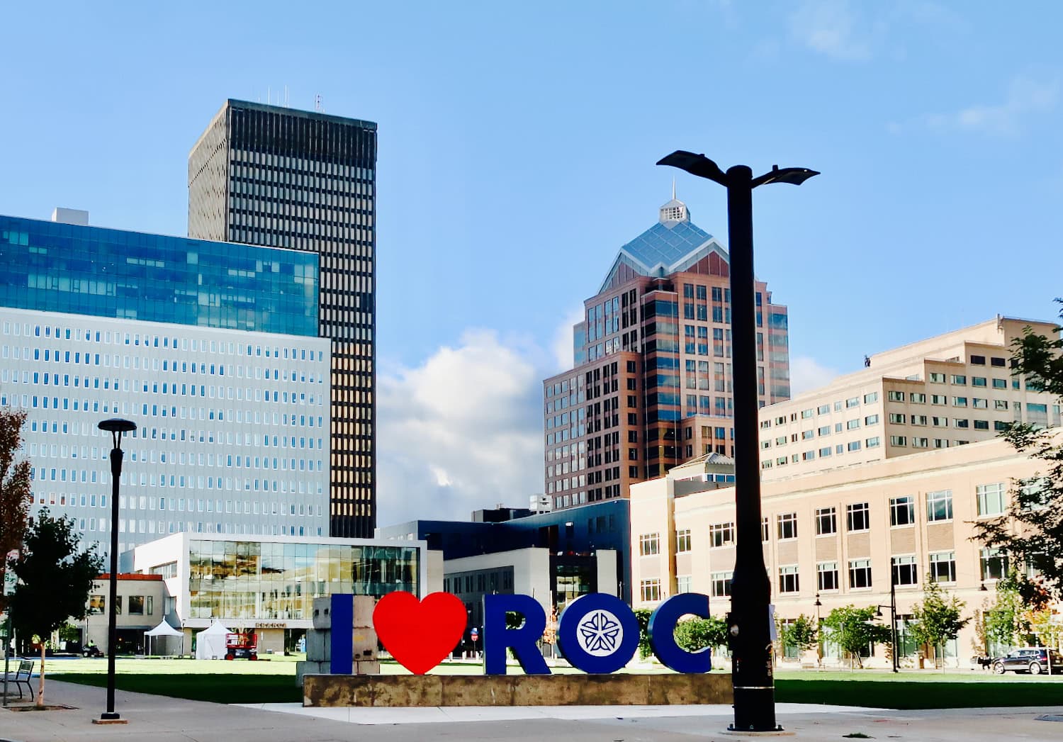 I Love ROC sign - downtown Rochester NY