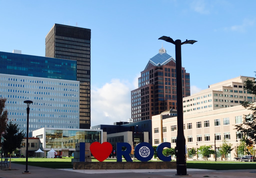 I Heart ROC sign Rochester NY