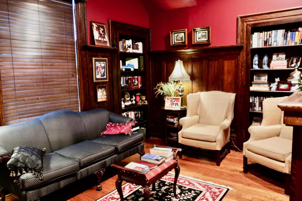 Library sitting room at Trinkle Mansion Wyethville VA