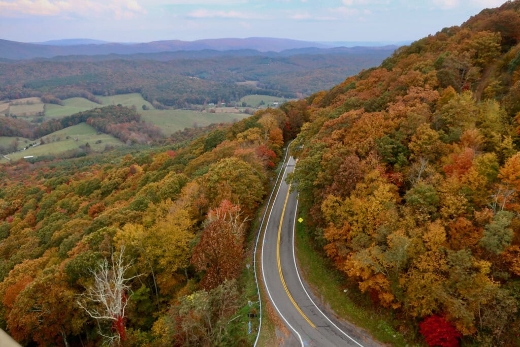 View of fall foliage from Big Walker Lookout Tower, Wytheville VA