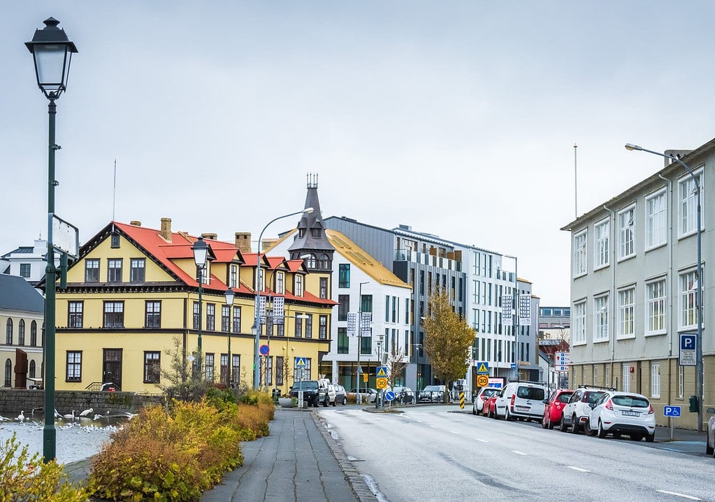 City street in Downtown Reykjavik