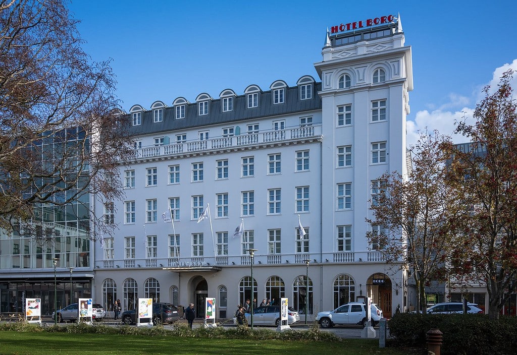 Exterior of Hotel Borg, one of the luxury hotels in Reykjavik