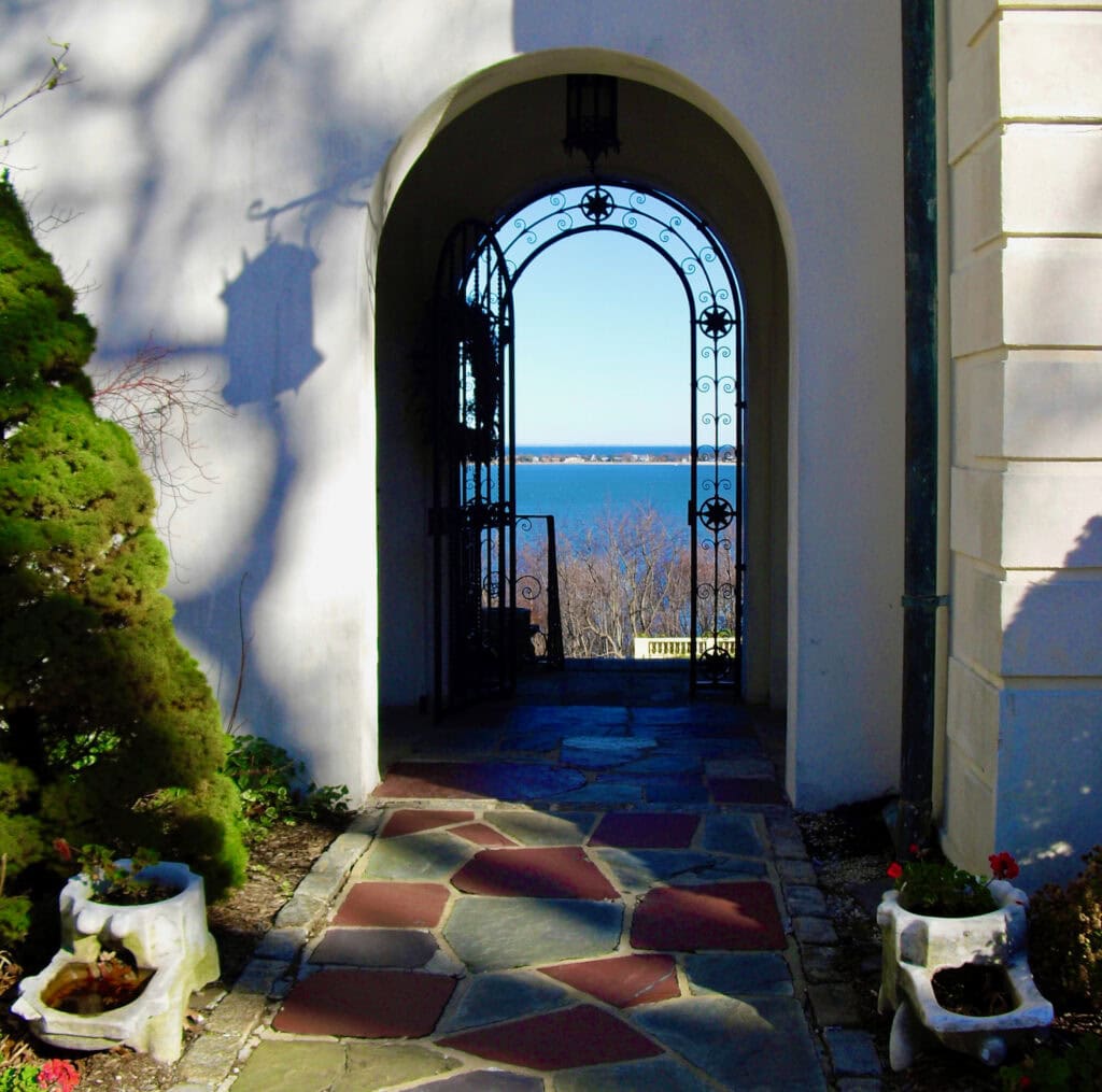 Vanderbilt Mansion peek to Centerport Harbor Long Island NY