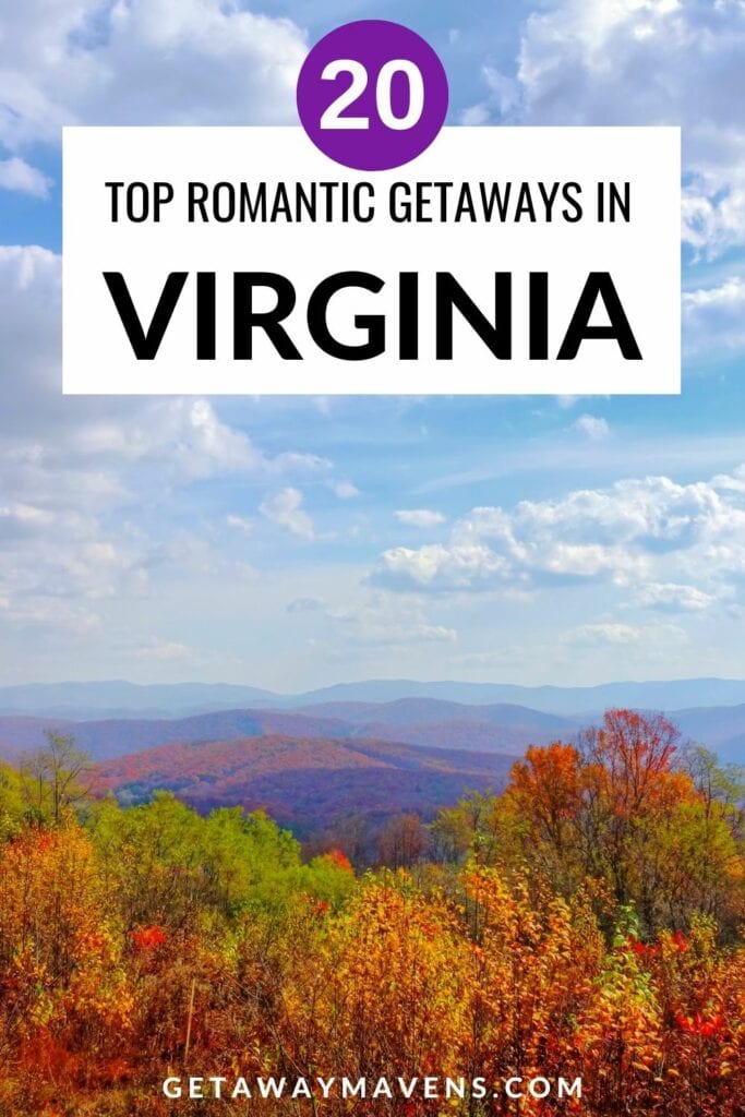 romantic getaways in virginia pin