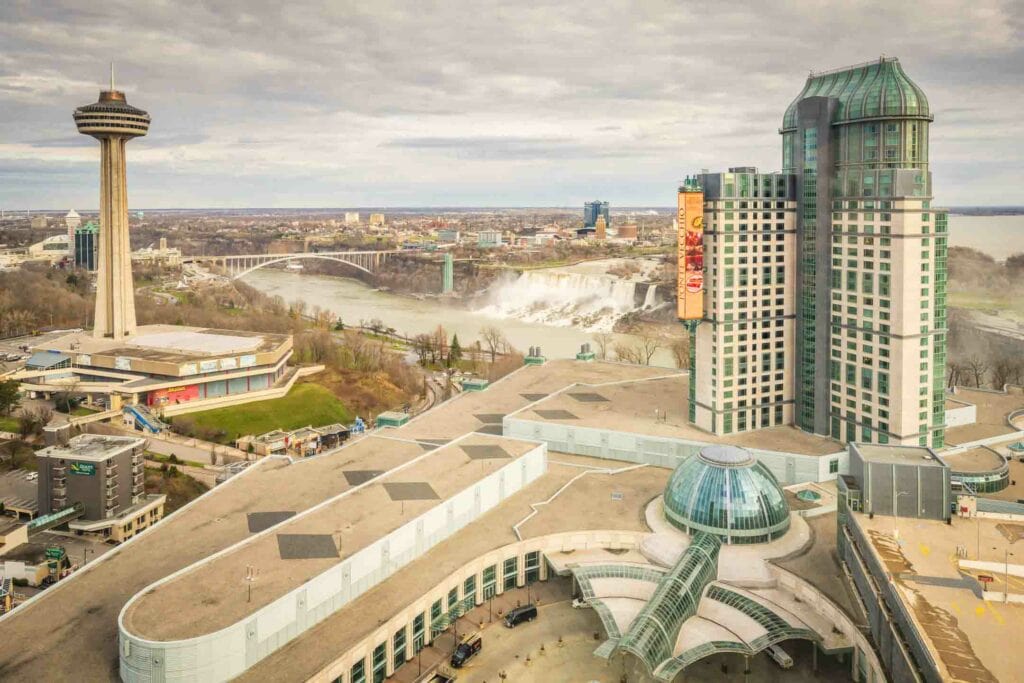 Hilton Fallsview Hotel guest room view.