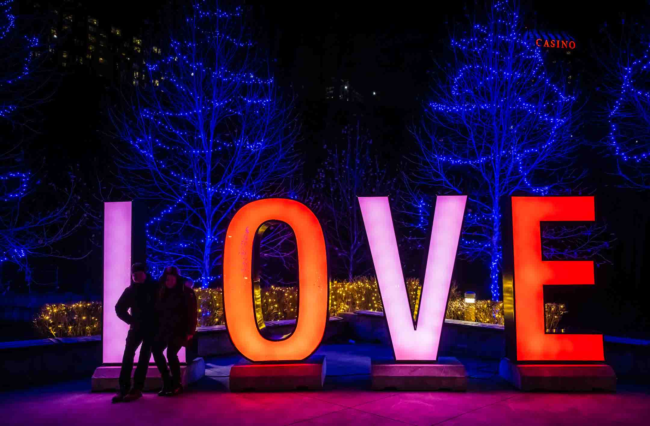 Love sign at Niagara Falls Canada Winter festival