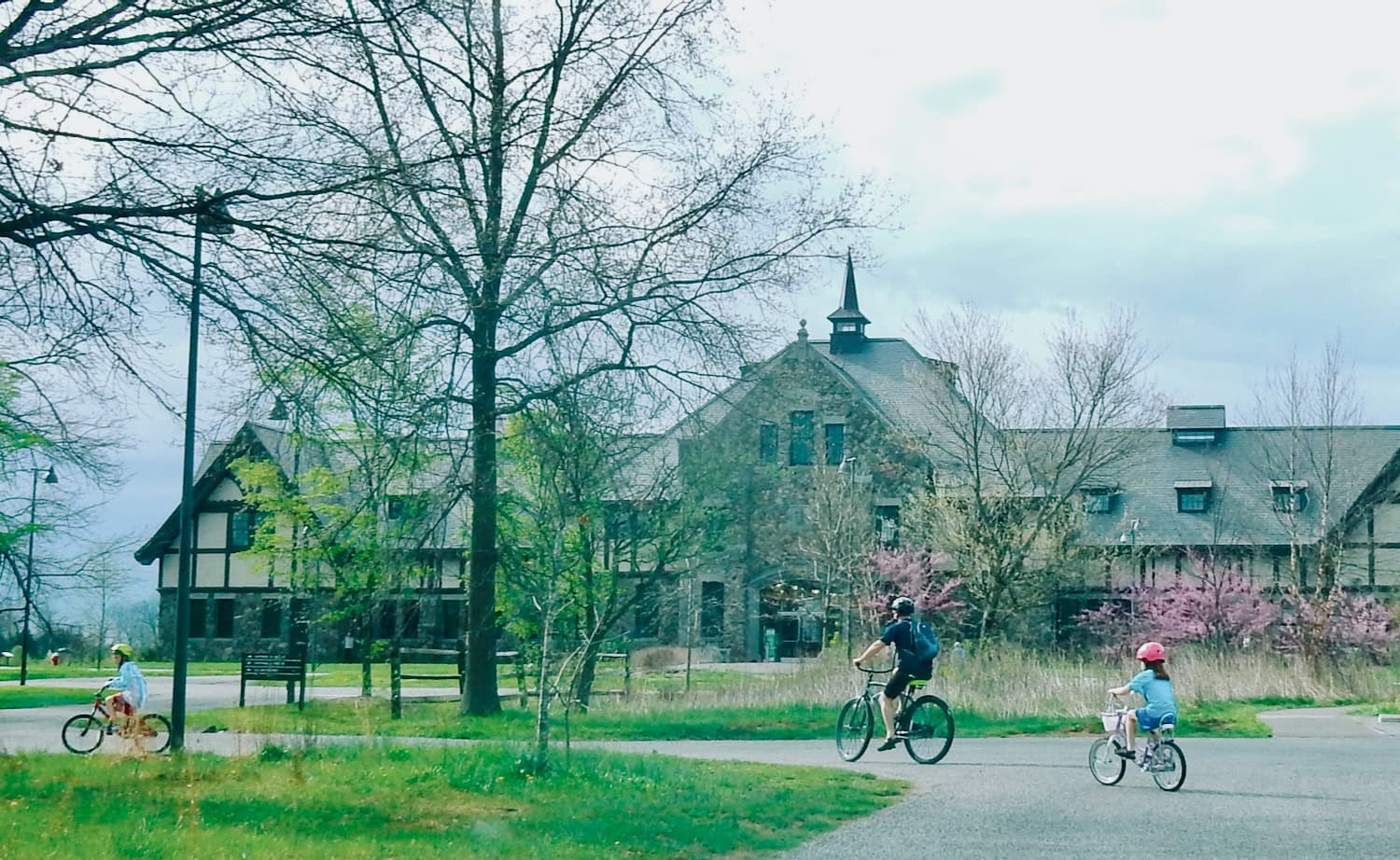 Duke Farms family riding bikes New Jersey