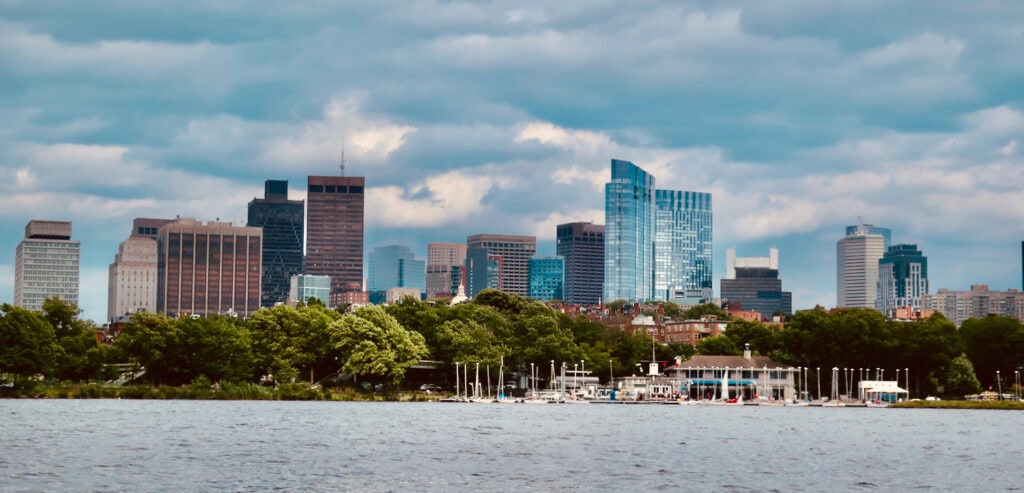 Boston downtown from the Charles River