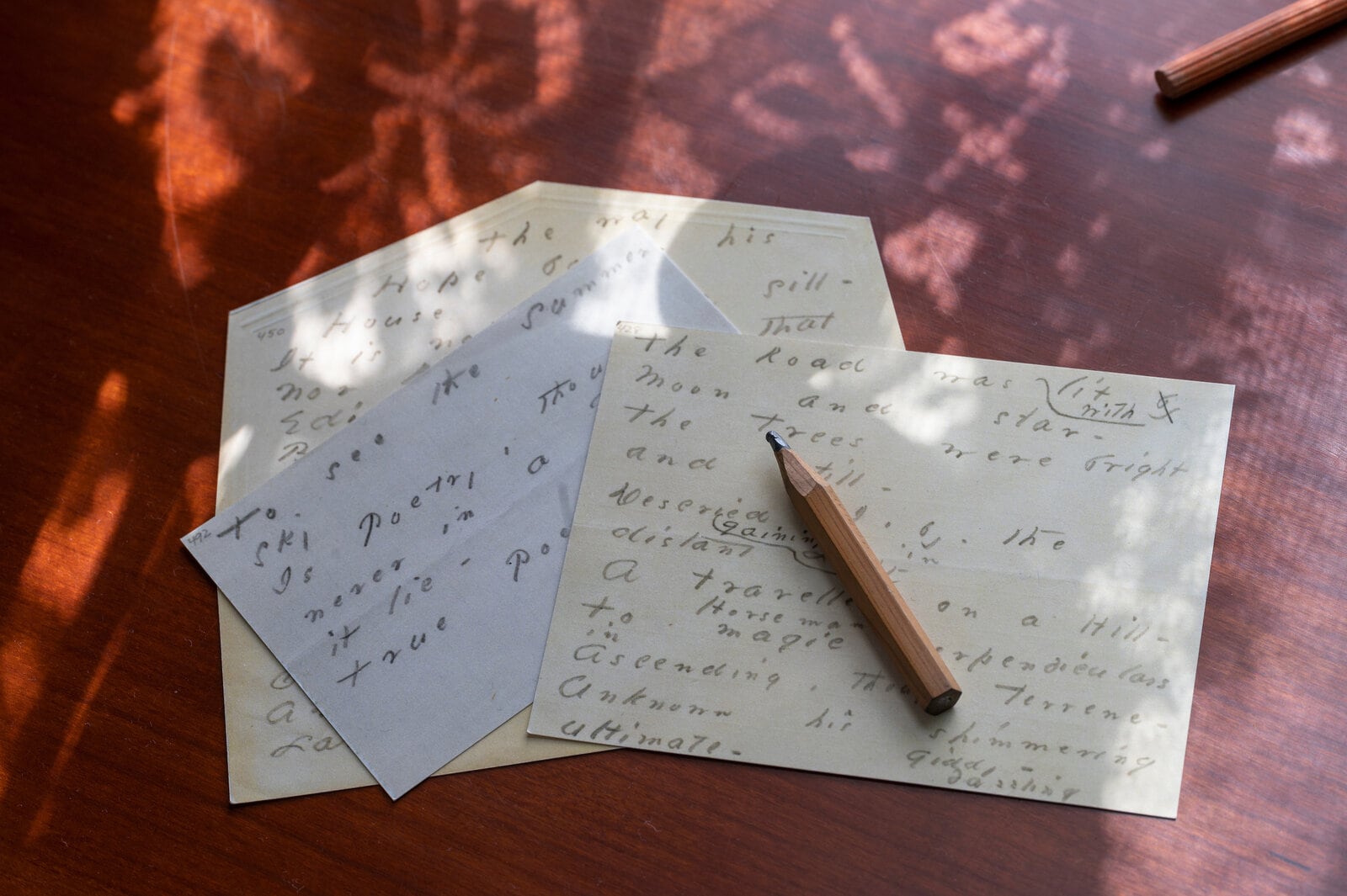 Emily Dickinson's hand written notes at home in Amherst MA