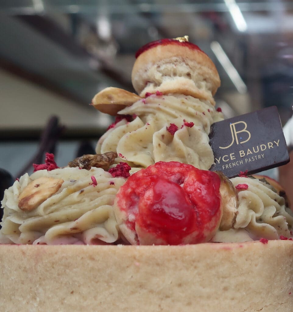 Joyce Boudry French Bakery confection through the glass